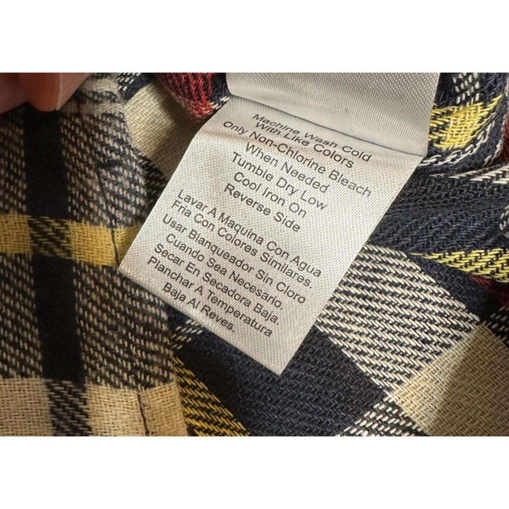 Tallwoods bruno milano Mens L Plaid Flannel Shirt Red Blue Soft Lumberjack NWOT - Picture 6 of 6